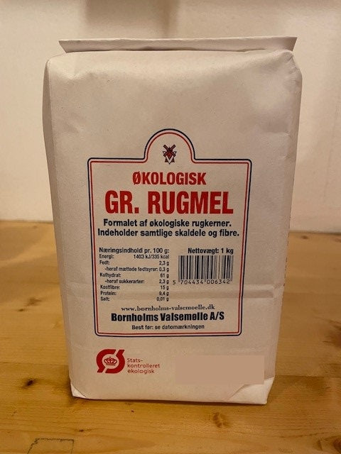 Økologisk groft rugmel 1 kg